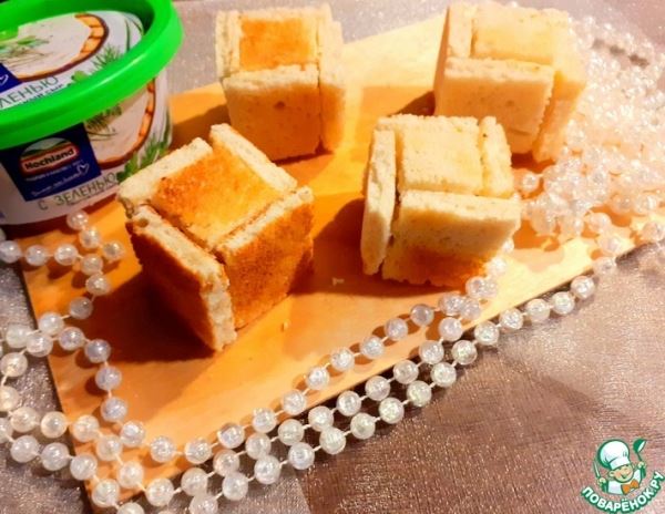 Хлебные кубики с начинкой