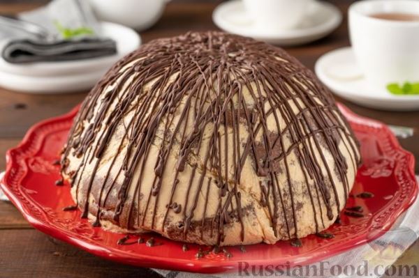 Шоколадный торт "Санчо Панчо" с кремом из сливок, сметаны и варёной сгущёнки