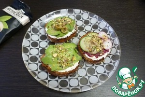 Закусочные бутерброды со свеклой и авокадо